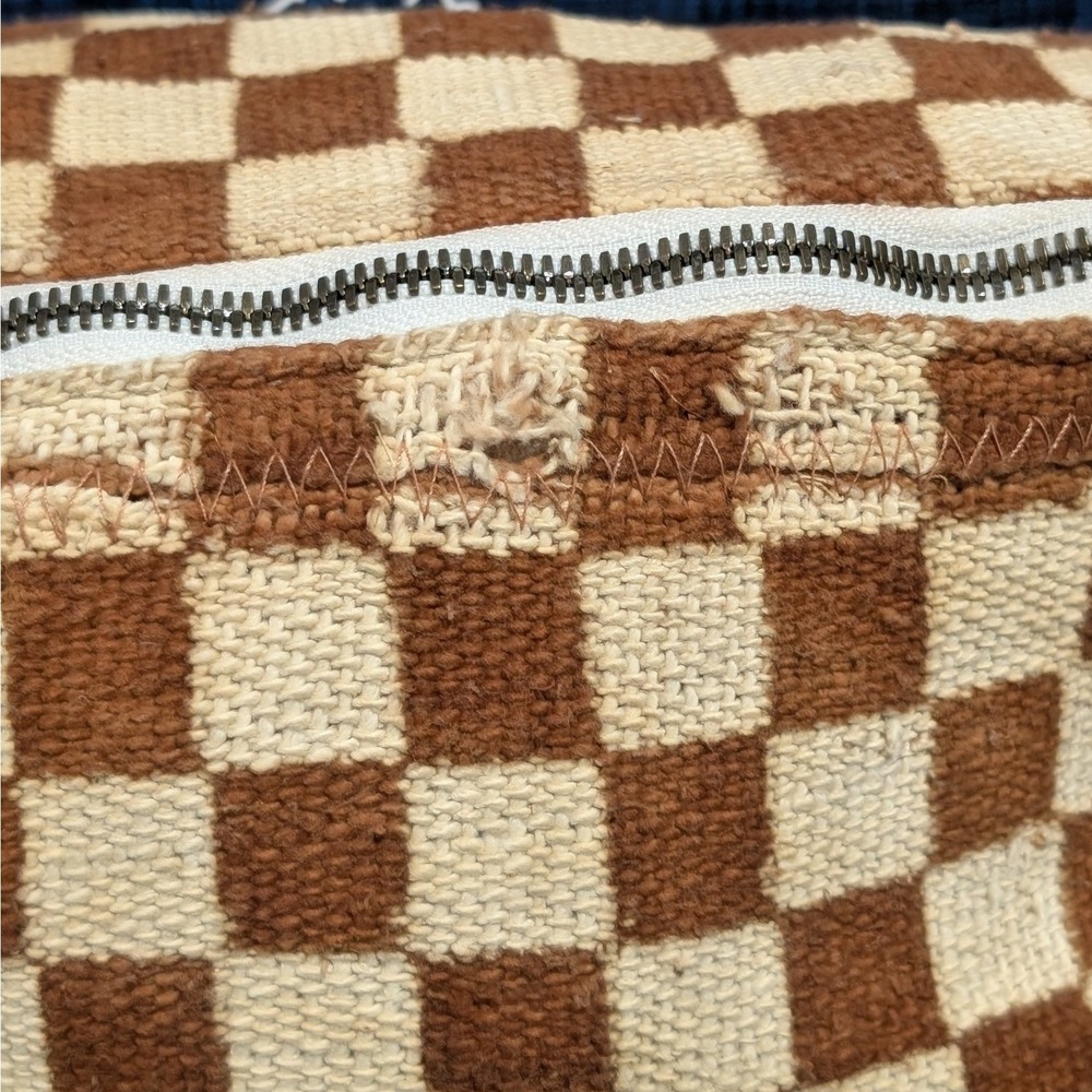 Jenna Bee Handmade Sling Bag Ochre & Cream Checkered - Picture 5 of 12